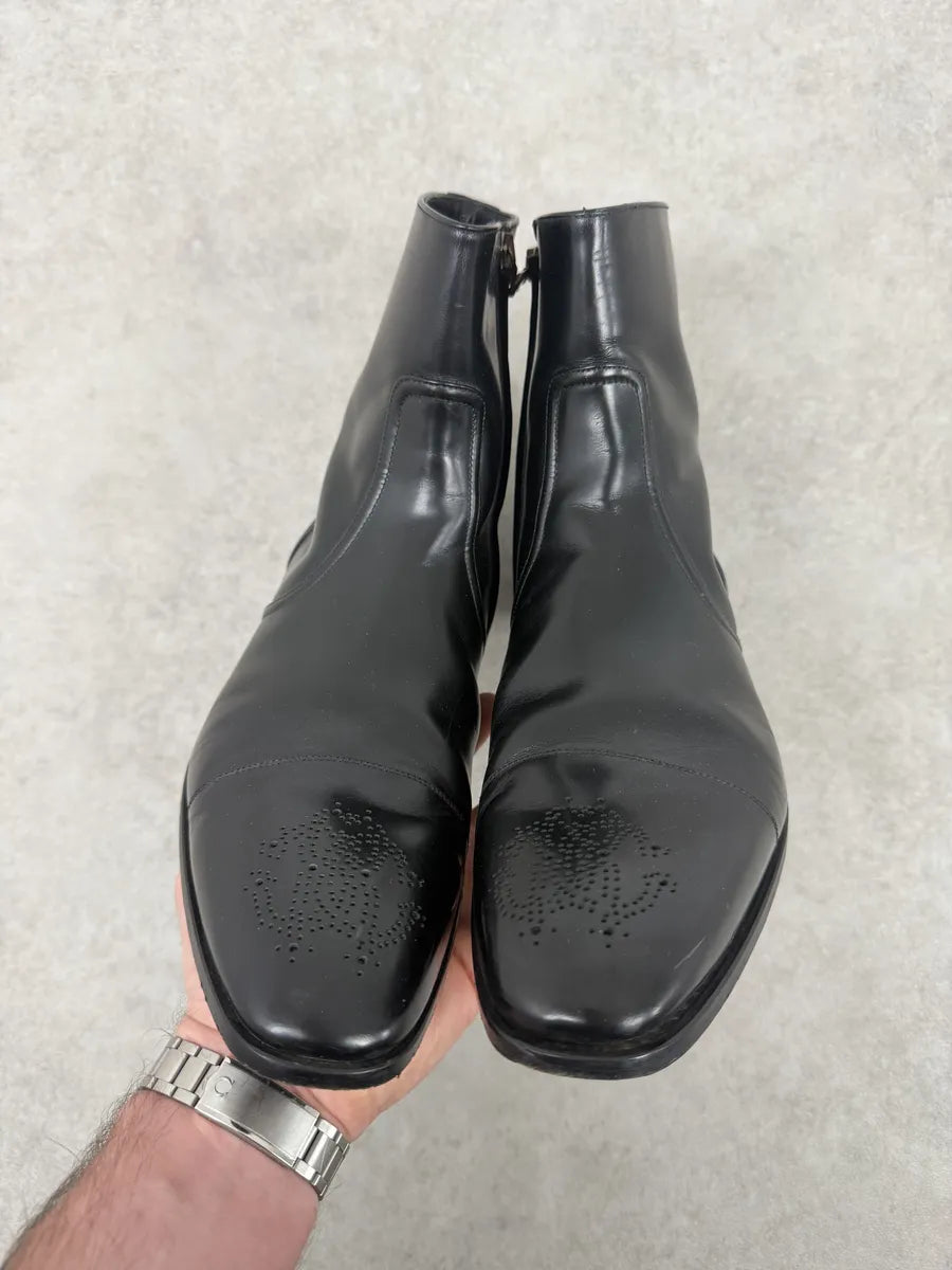 Roberto Cavalli Black Leather Ankle Boots YHDLQbB 2