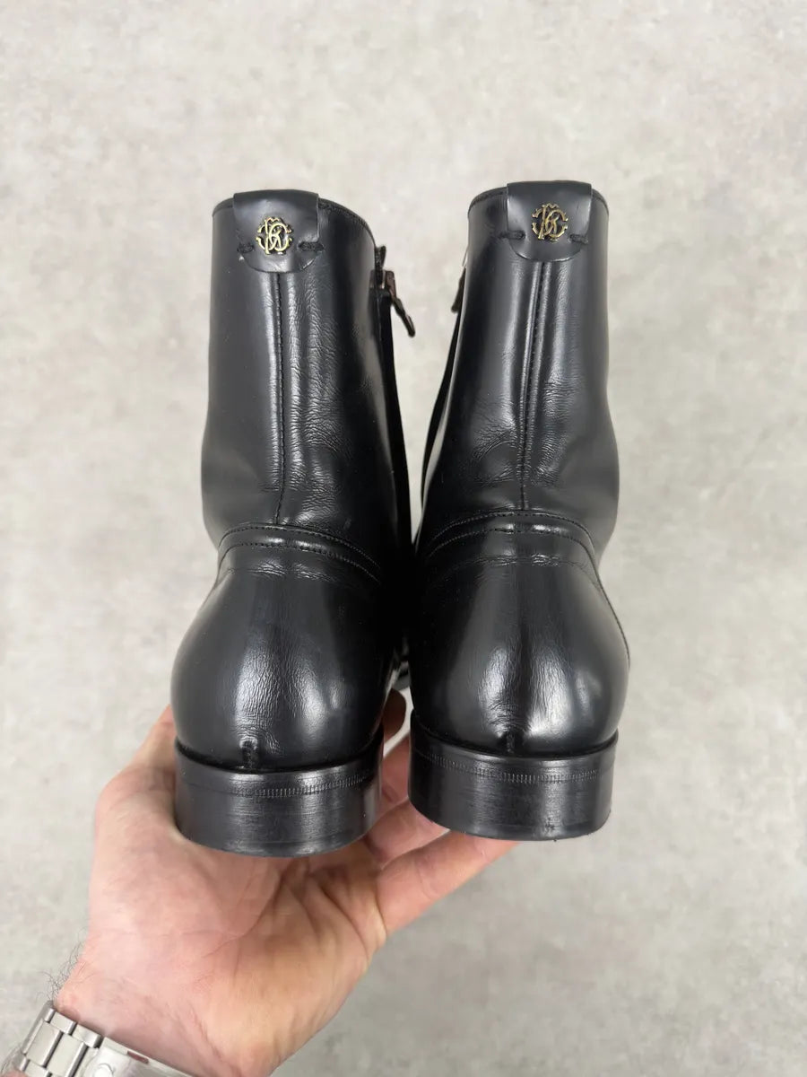 Roberto Cavalli Black Leather Ankle Boots YHDLQbB 5