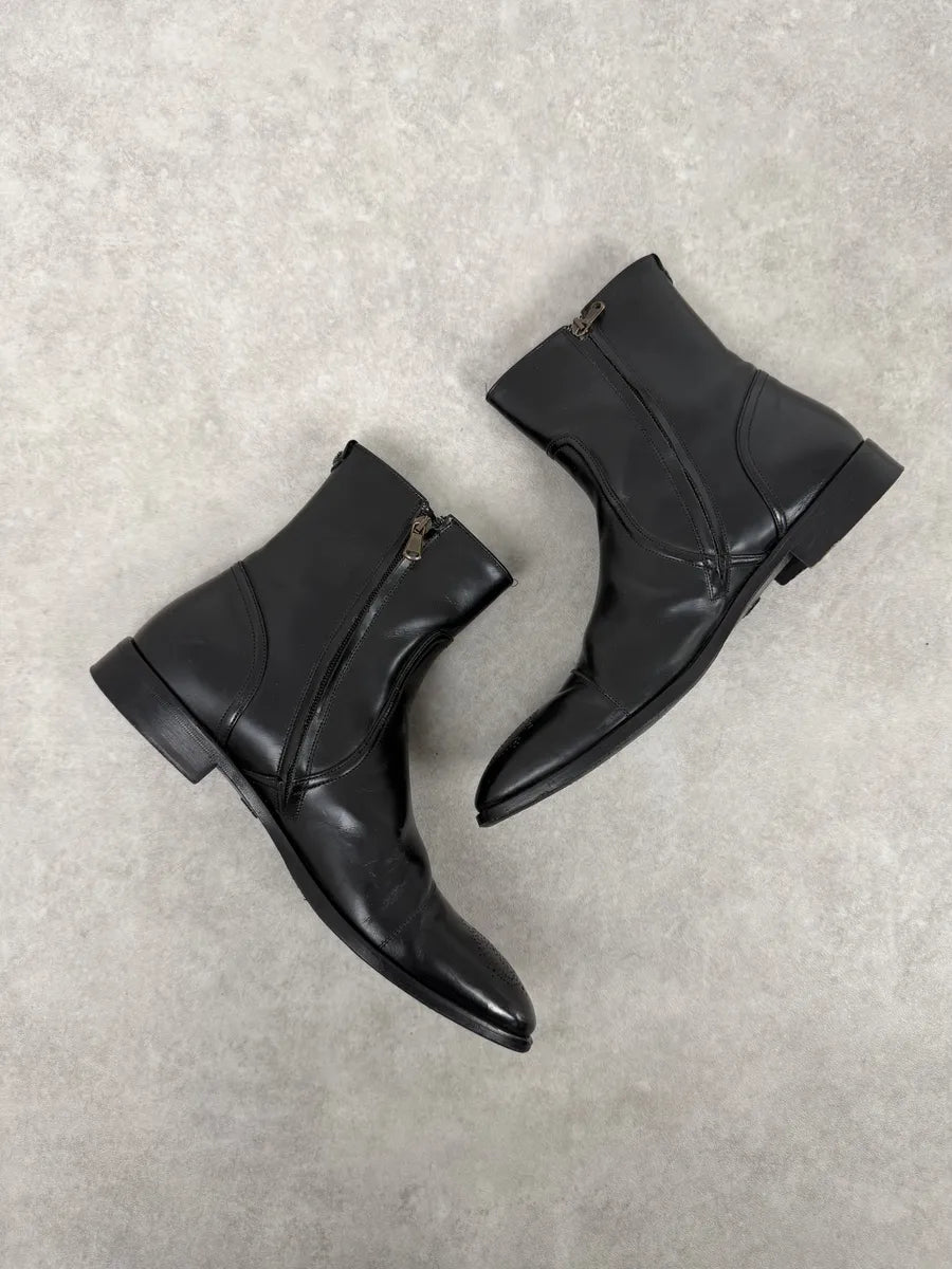 Roberto Cavalli Black Leather Ankle Boots YHDLQbB 6