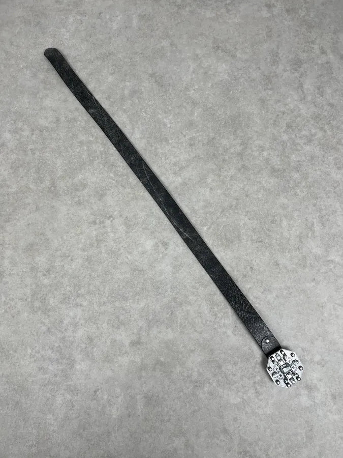 Roberto Cavalli Black Leather Crystal Embellished Belt AnzJDgx 7