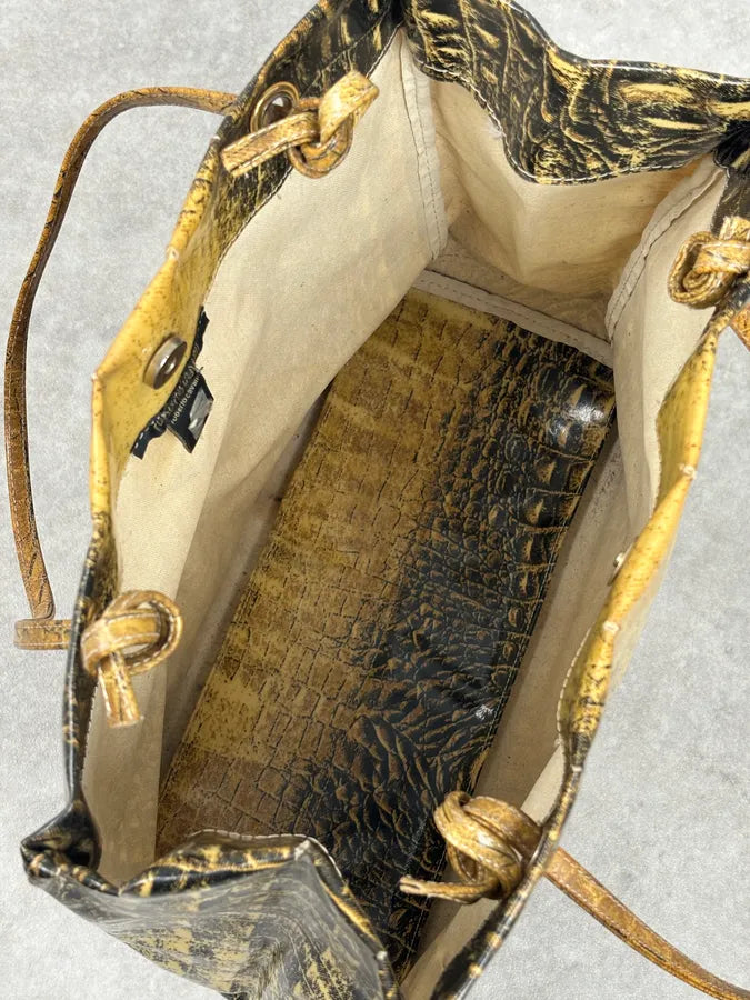 Roberto Cavalli Black Leather Crocodile Embossed Tote Bag RNfkXIF 12
