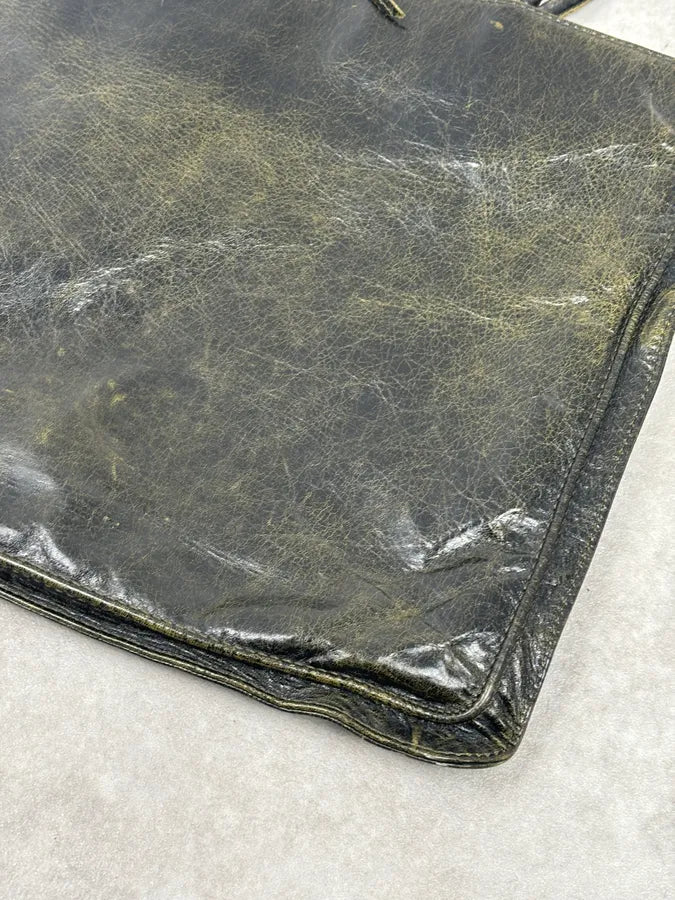 SS2001 Roberto Cavalli Black Leather Silk-Lined Tote Bag BDyrkLk 10