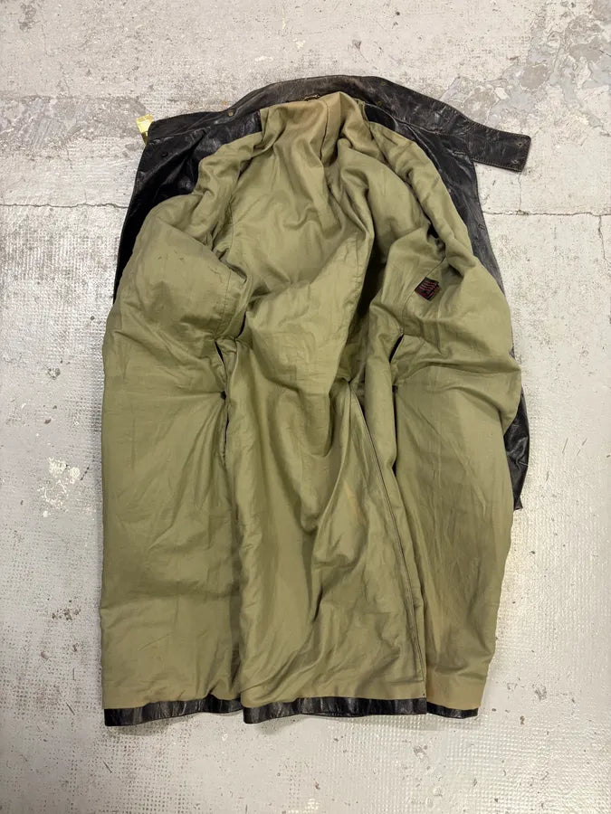 2000s Roberto Cavalli Black Leather Premium Trench Coat uUGaGPj 7