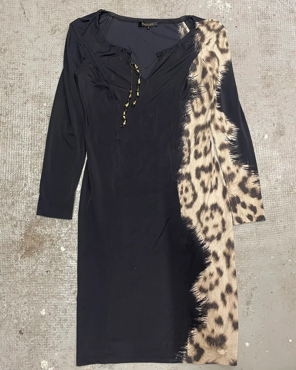 Roberto Cavalli Black Leopard Faded Long Dress OswrBBU 2