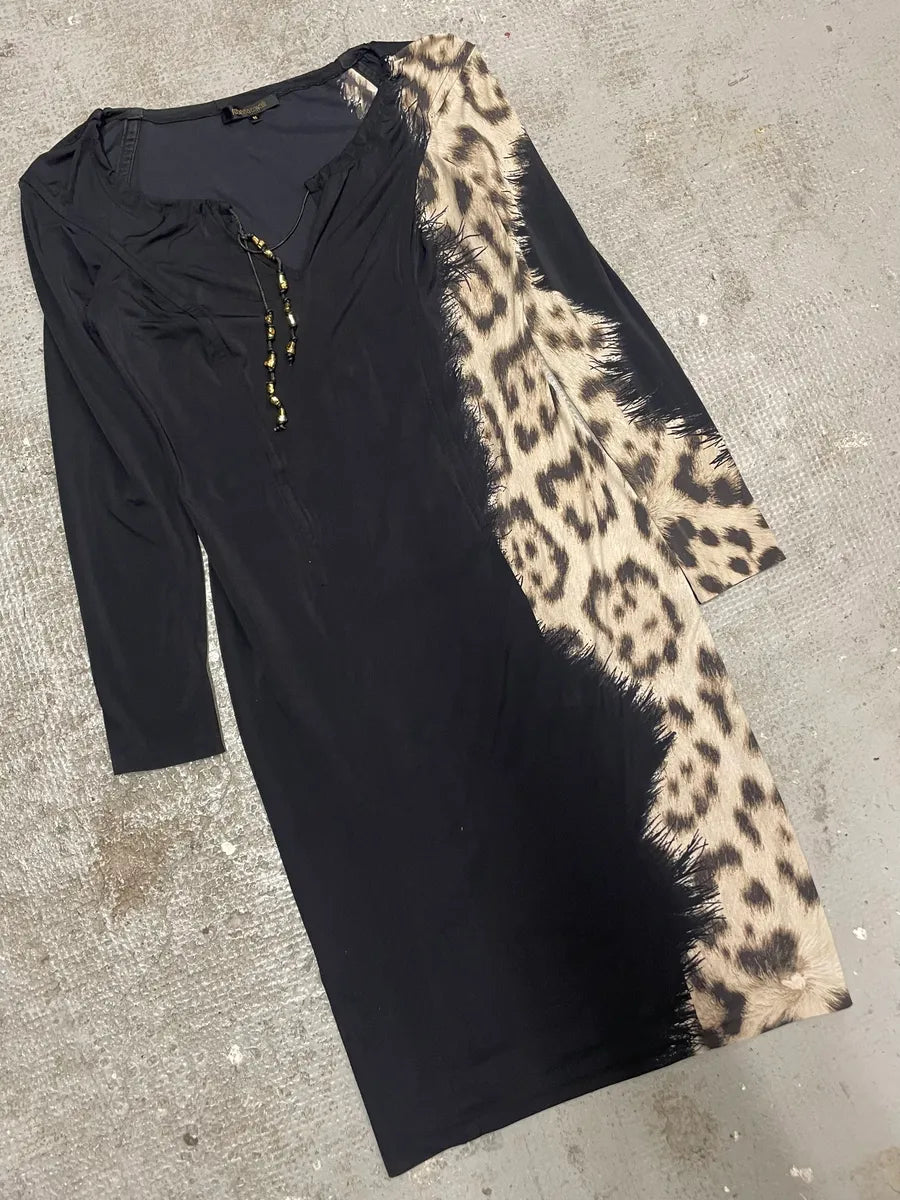 Roberto Cavalli Black Leopard Faded Long Dress OswrBBU 4