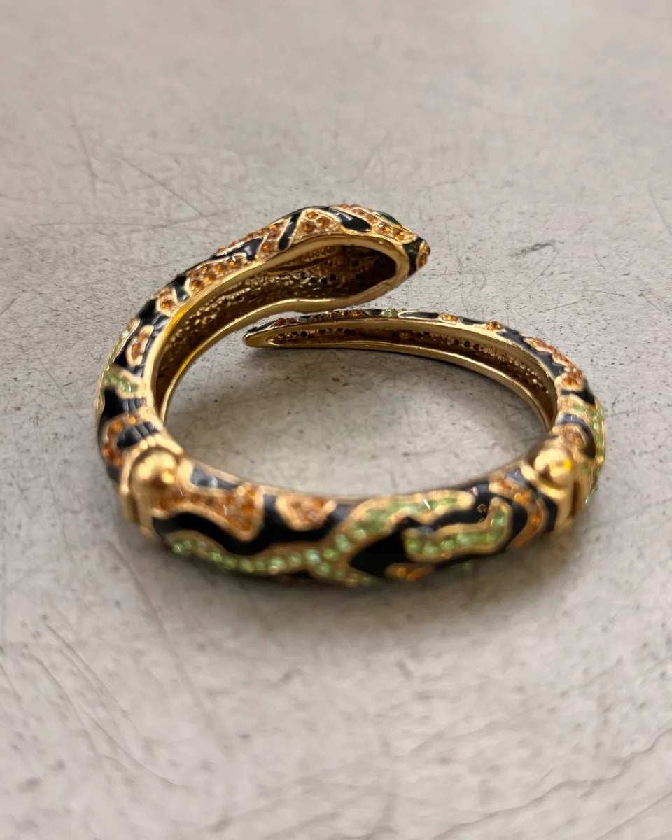Roberto Cavalli Black Metal Snake Rhinestone Bracelet vIvuHAh 4