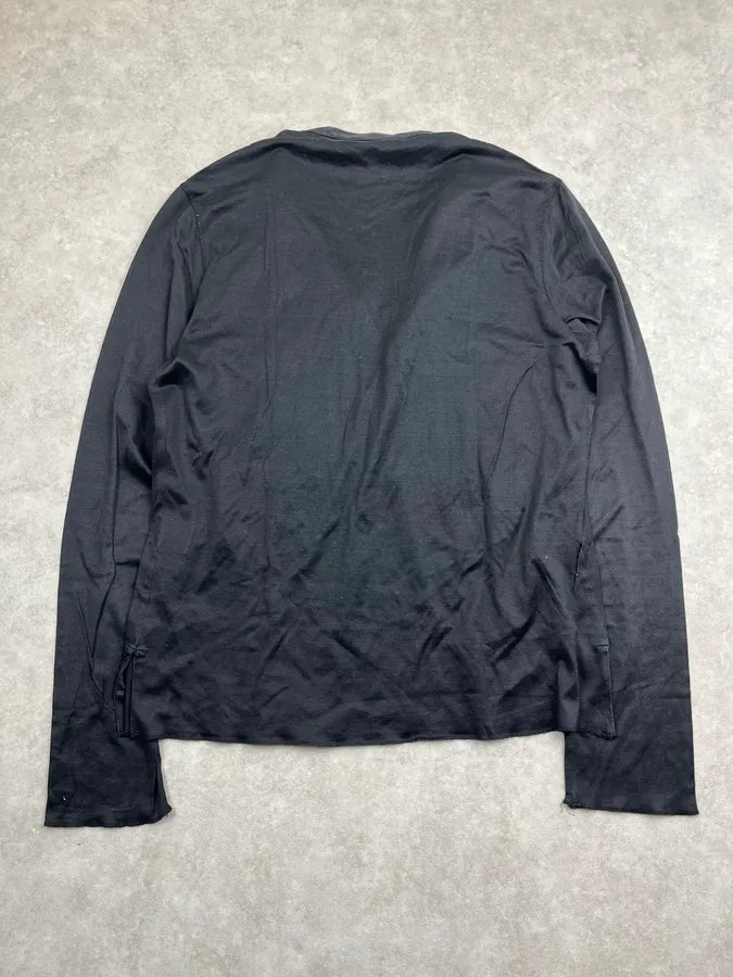 2000s Roberto Cavalli Dark Navy Embroidered Henley Longsleeve HCvymHx 6
