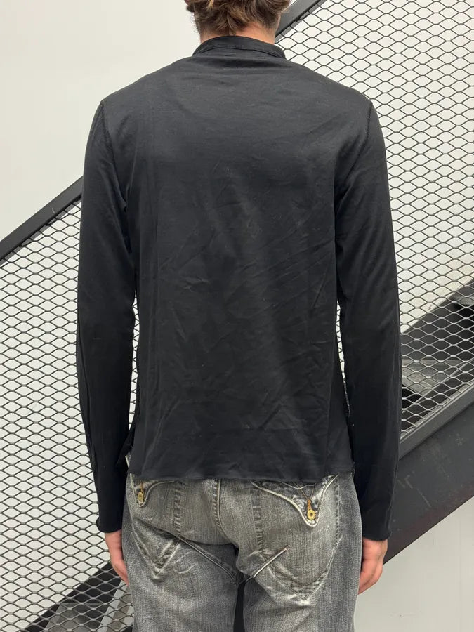 2000s Roberto Cavalli Dark Navy Embroidered Henley Longsleeve HCvymHx 2