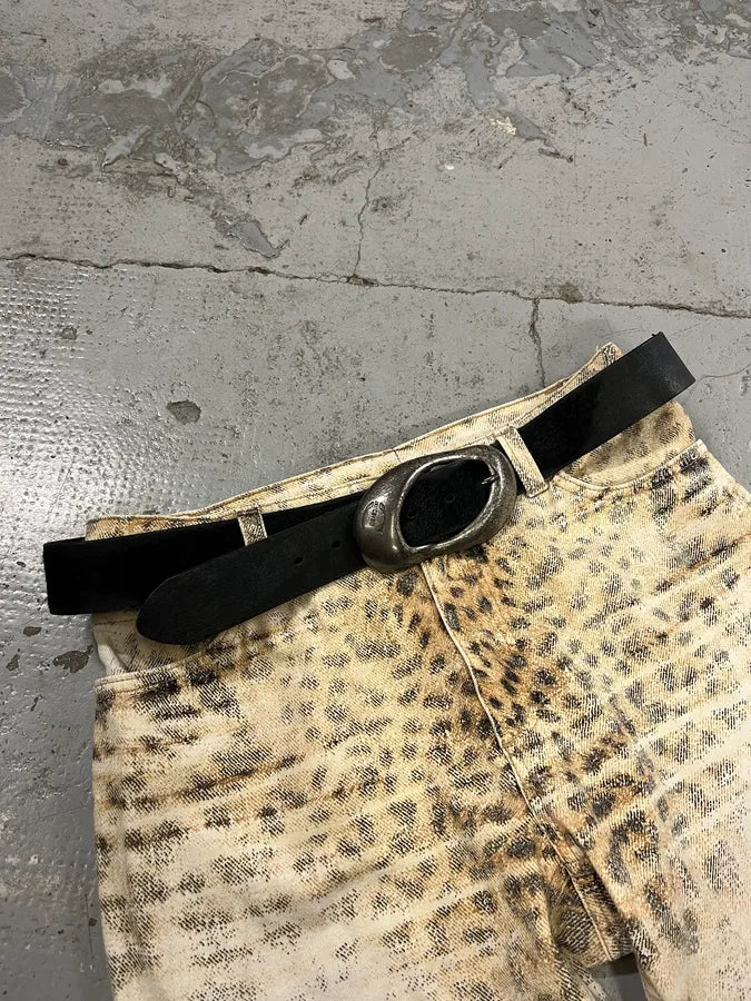 Roberto Cavalli Black Pony Hair Leather Belt yHVpXQt 0