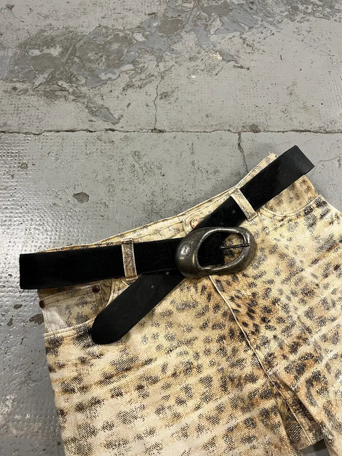Roberto Cavalli Black Pony Hair Leather Belt yHVpXQt 2