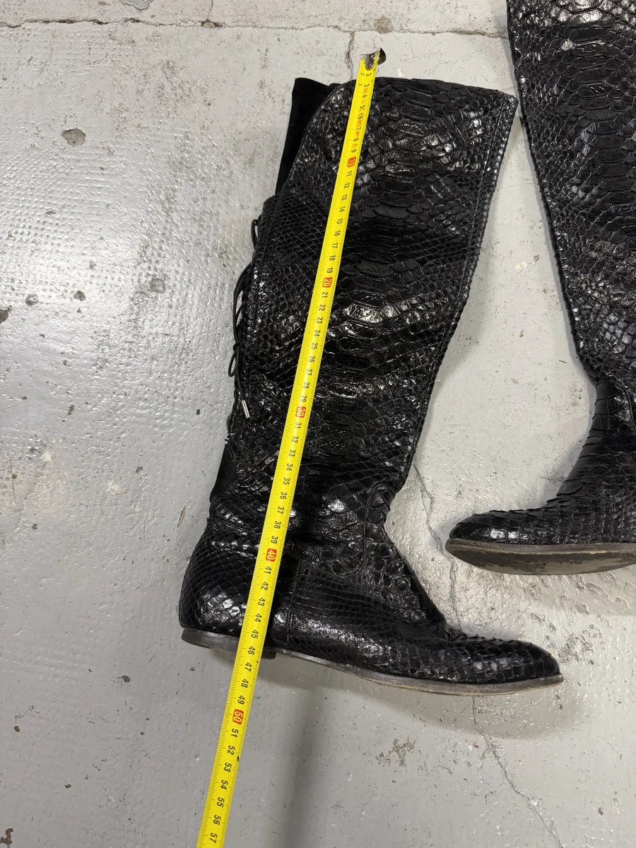 Roberto Cavalli Black Python Leather Ankle Boots zTxxHKJ 10