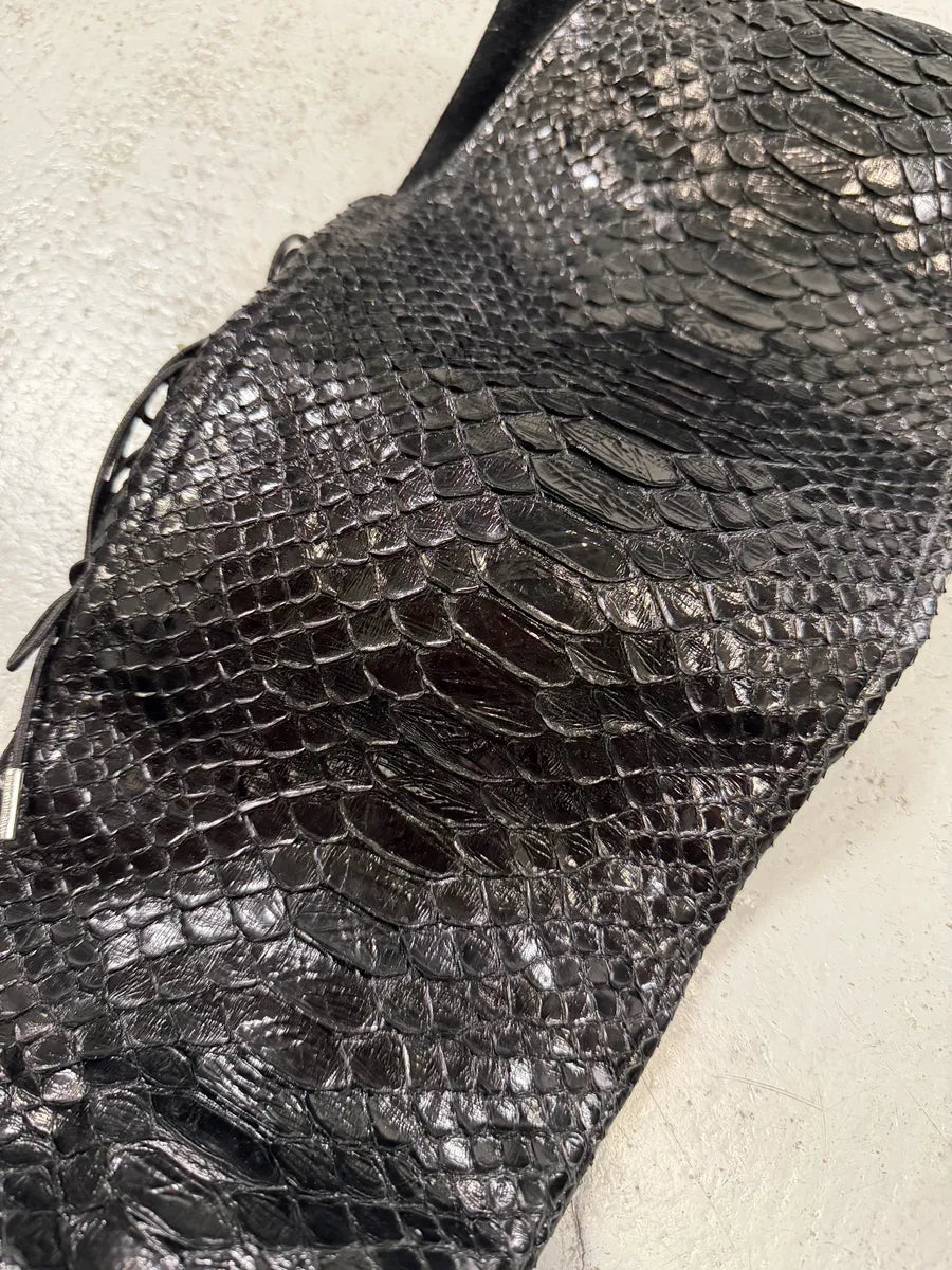 Roberto Cavalli Black Python Leather Ankle Boots zTxxHKJ 8