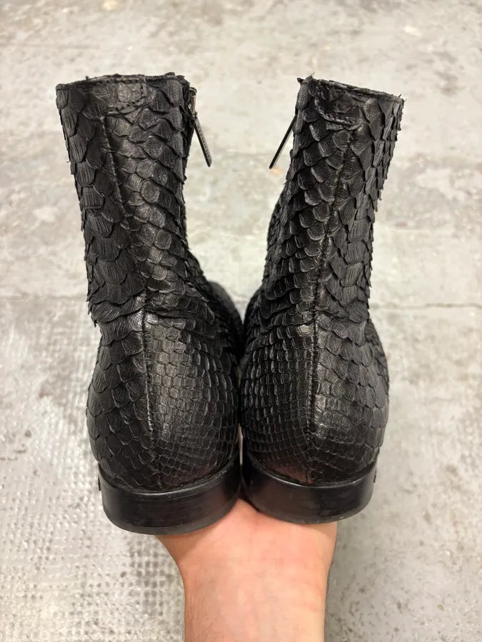 Roberto Cavalli Black Python Leather Boots ZOJySSP 6