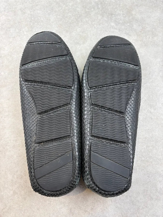Roberto Cavalli Black Python Leather Horsebit Loafers WIZXuyT 6