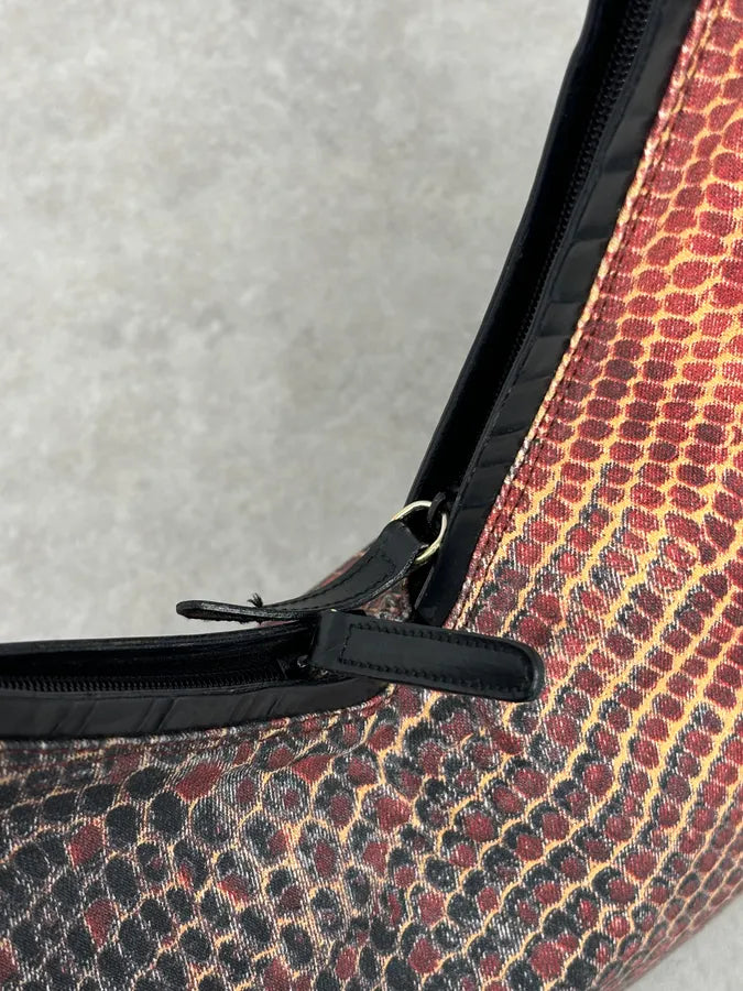 Roberto Cavalli Black Red Gradient Snakeskin Effect Hobo Bag  UqeCtHc 8