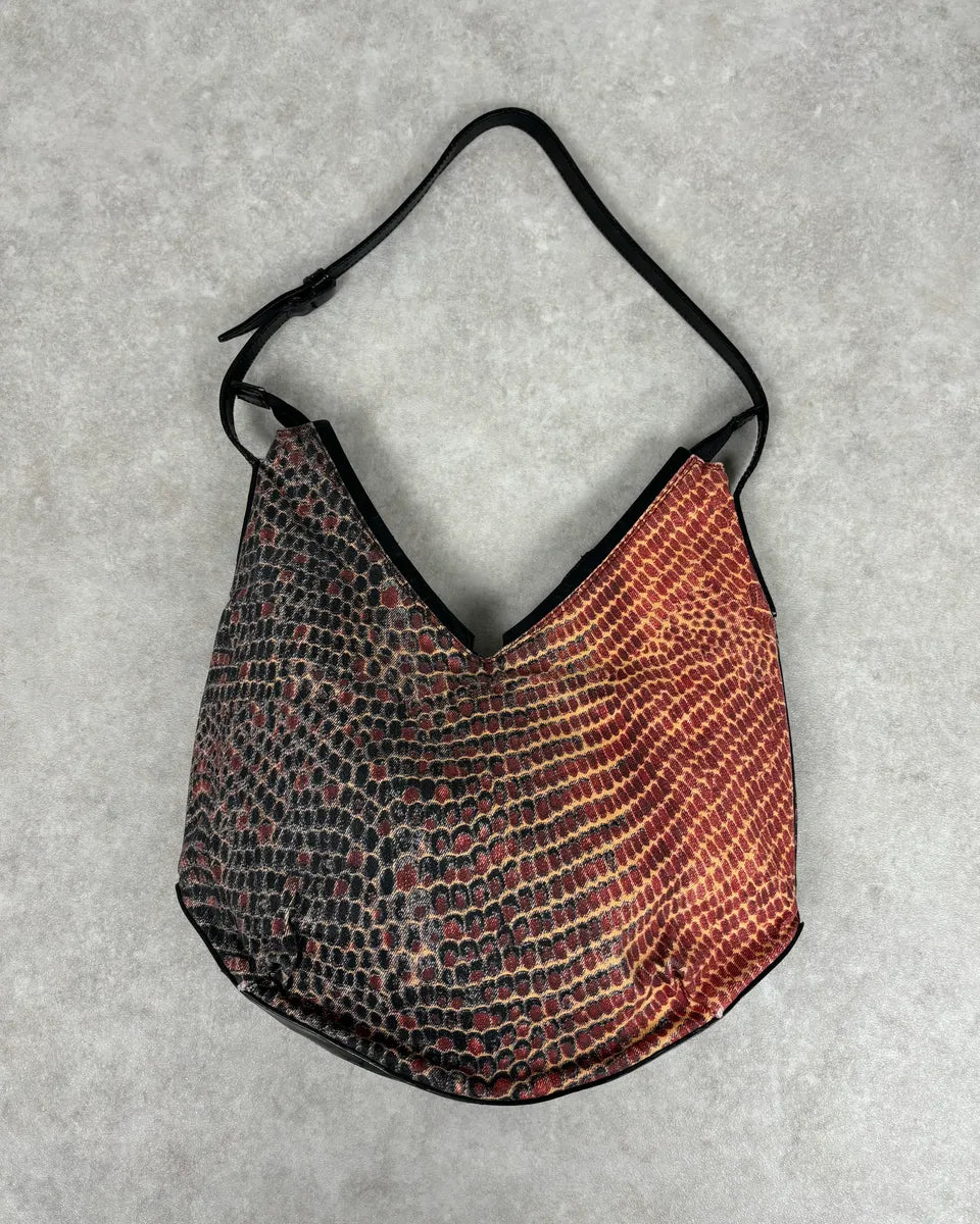 Roberto Cavalli Black Red Gradient Snakeskin Effect Hobo Bag  UqeCtHc 4