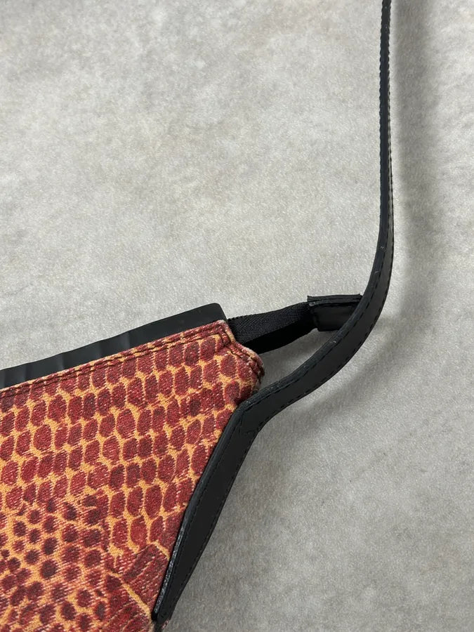 Roberto Cavalli Black Red Gradient Snakeskin Effect Hobo Bag  UqeCtHc 11