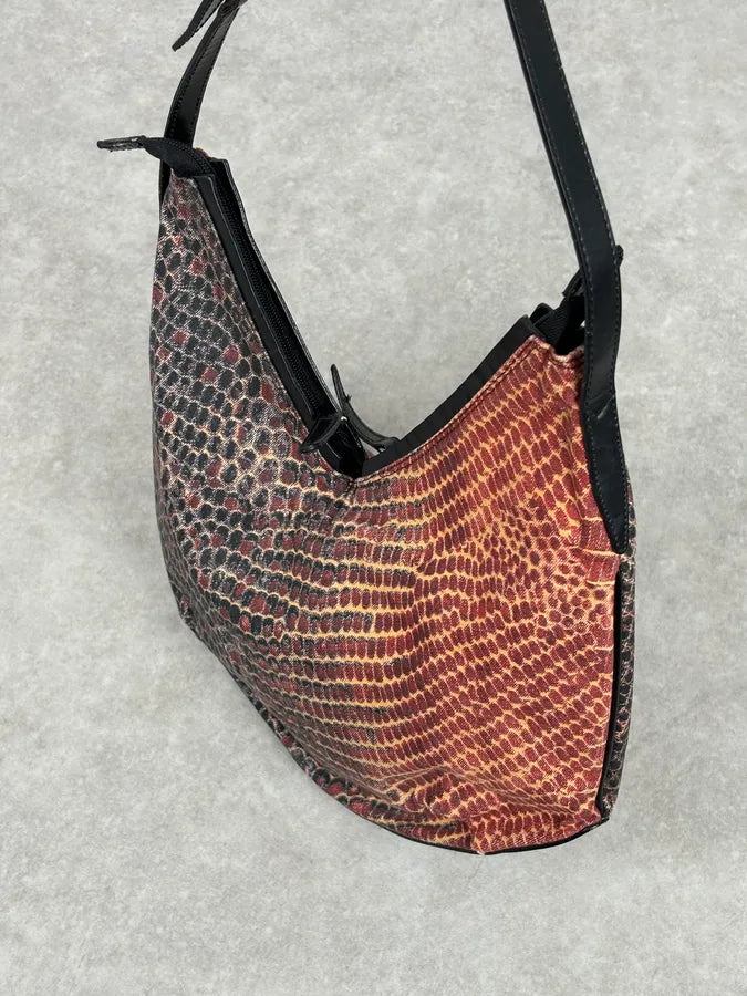 Roberto Cavalli Black Red Gradient Snakeskin Effect Hobo Bag  UqeCtHc 10