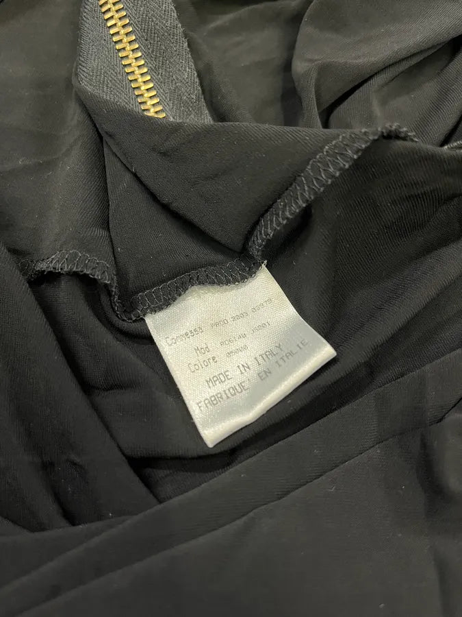 Roberto Cavalli Black Tornado Golden Zip Dress (L) DhfgSnW 12