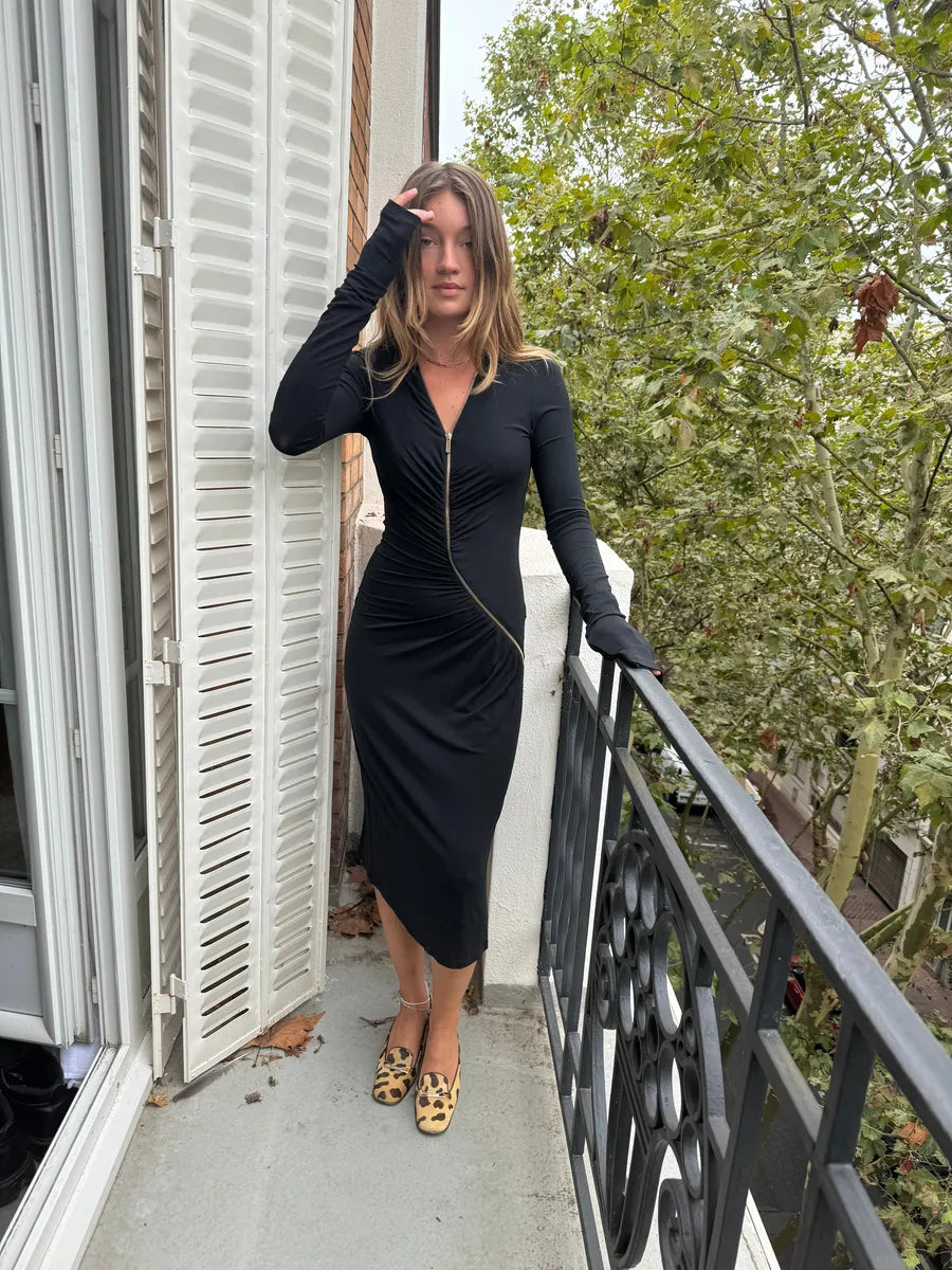 Roberto Cavalli Black Tornado Zip Knit Dress – Dolce Vita Hub