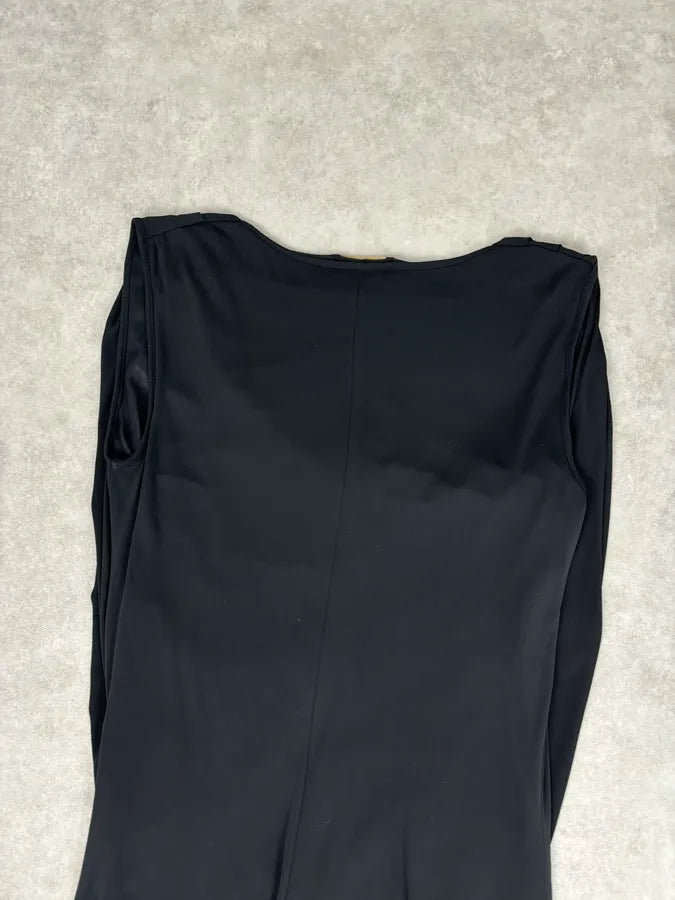 Roberto Cavalli Black Viscose Draped Mini Dress xPmeuyY 5