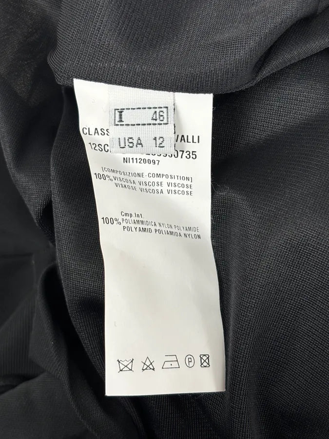 Roberto Cavalli Black Viscose Draped Mini Dress xPmeuyY 9