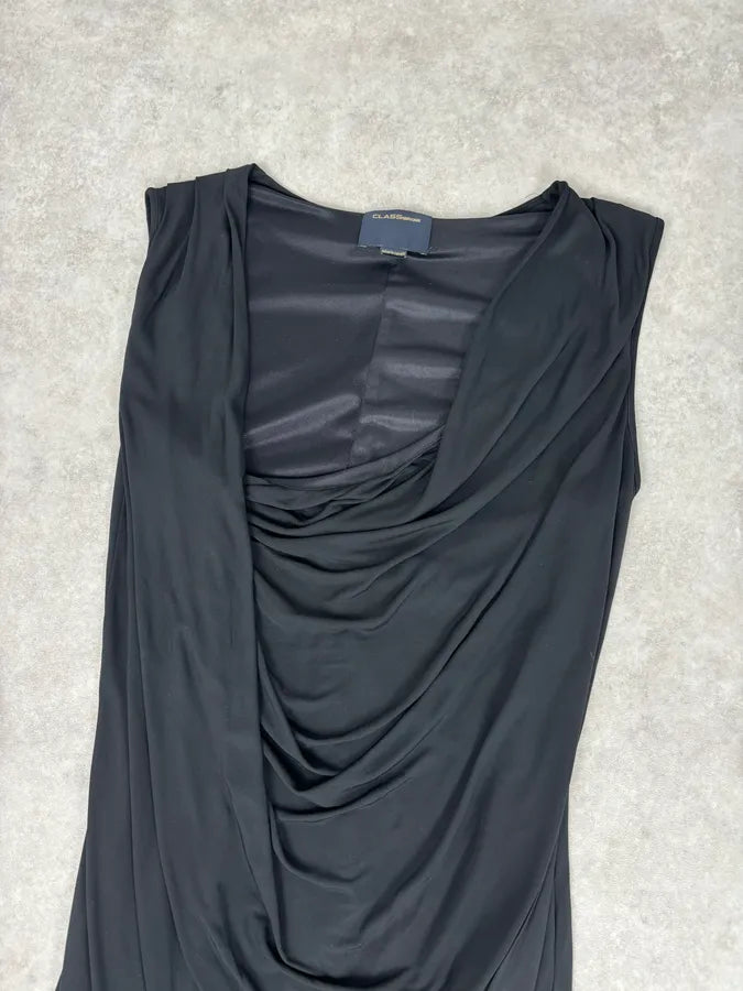 Roberto Cavalli Black Viscose Draped Mini Dress xPmeuyY 3