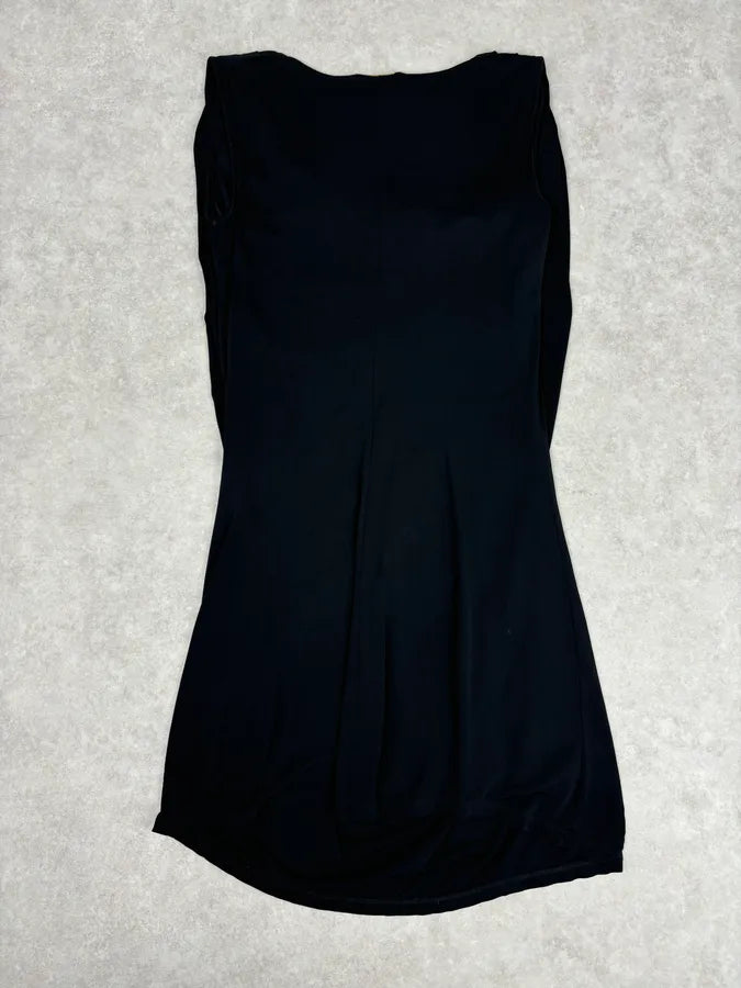 Roberto Cavalli Black Viscose Draped Mini Dress xPmeuyY 4