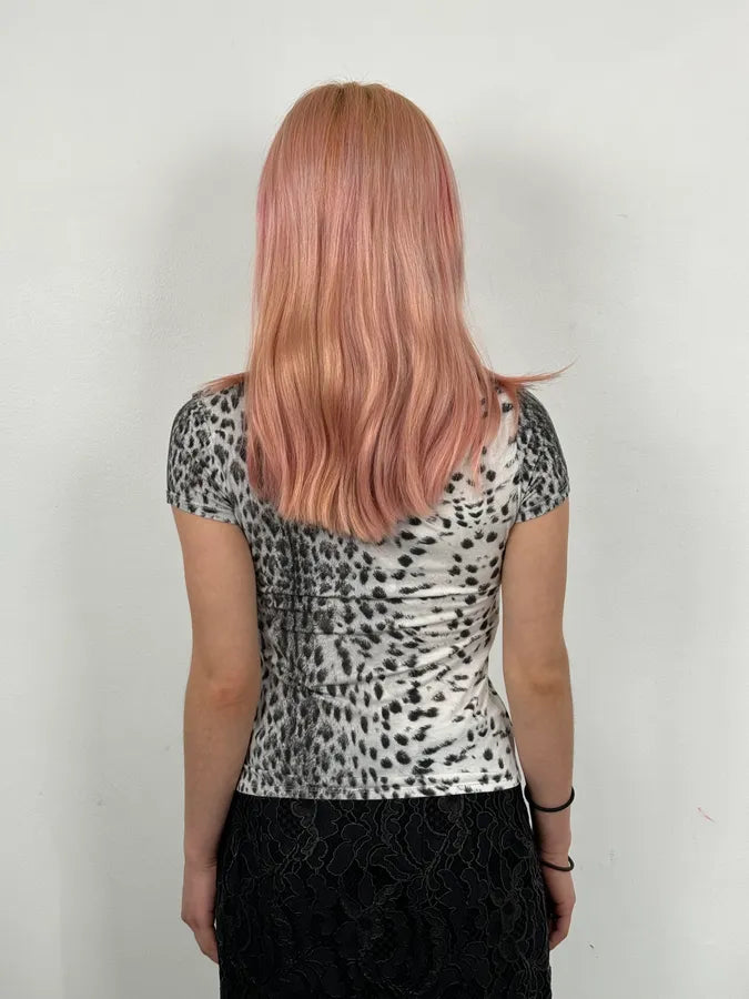 Roberto Cavalli Black White Leopard Print T-Shirt HjldJpr 2