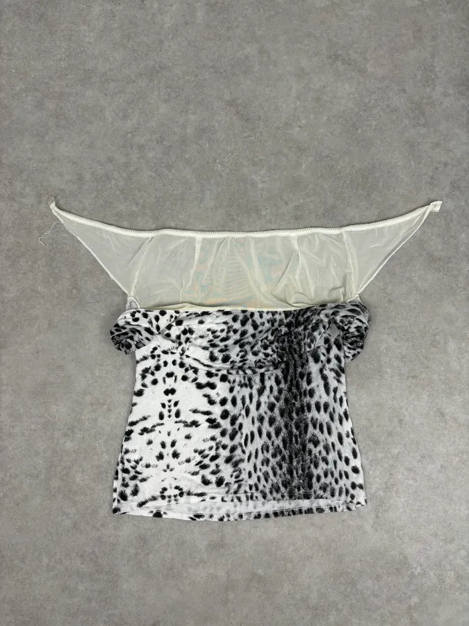 Roberto Cavalli Black White Leopard Print T-Shirt HjldJpr 6