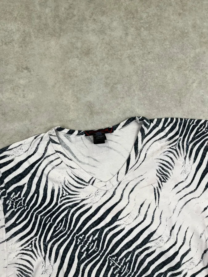 2000s Roberto Cavalli Black & White Zebra T-Shirt FzTkjti 4