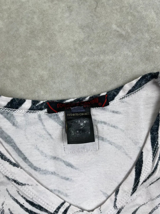 2000s Roberto Cavalli Black & White Zebra T-Shirt FzTkjti 7
