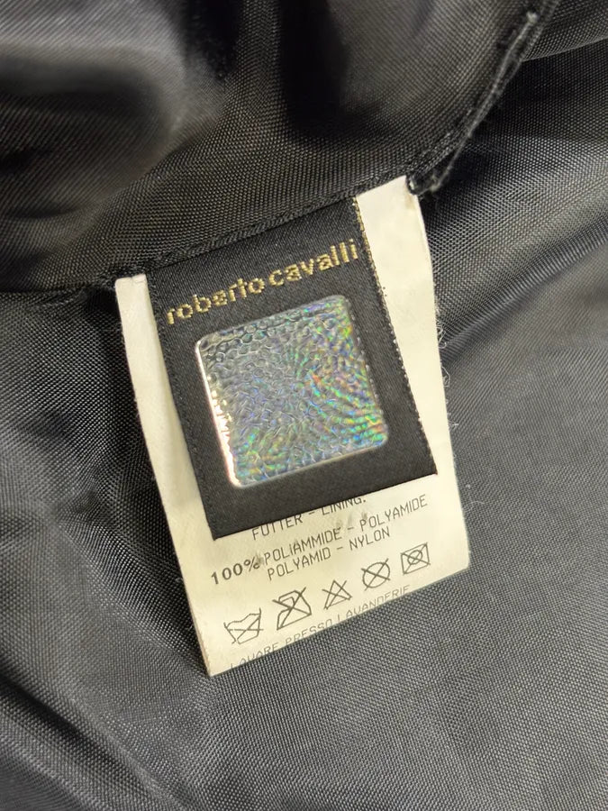 2000s Roberto Cavalli Black Wool Embroidered Blazer Jacket vvROfRH 10