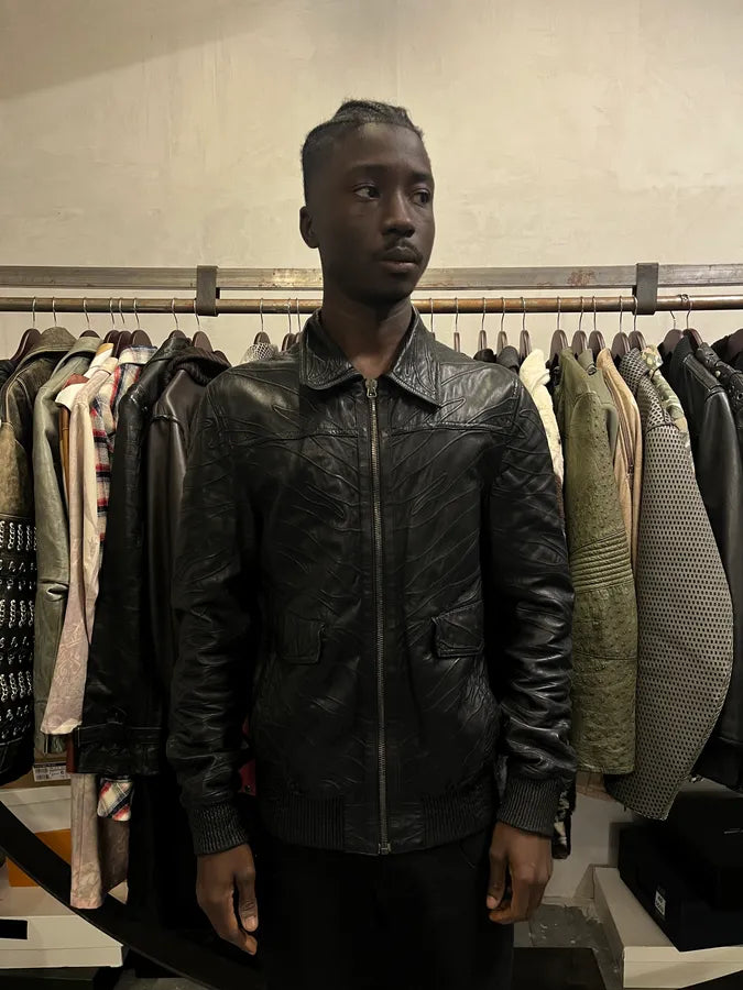 Roberto Cavalli Black Zebra Leather Jacket XklWvNa 1