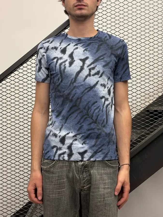 2000s Roberto Cavalli Blue Animal Zebra T-Shirt wkjkGUb 0