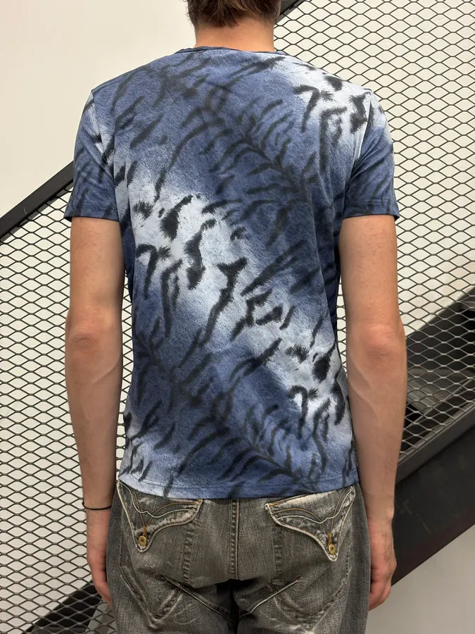 2000s Roberto Cavalli Blue Animal Zebra T-Shirt wkjkGUb 1
