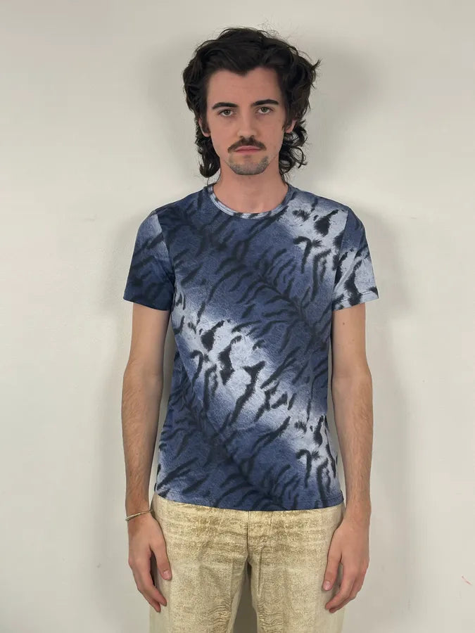 Roberto Cavalli Blue Zebra Savage T-Shirt afqjKYY 1