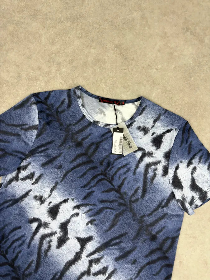 Roberto Cavalli Blue Zebra Savage T-Shirt afqjKYY 3