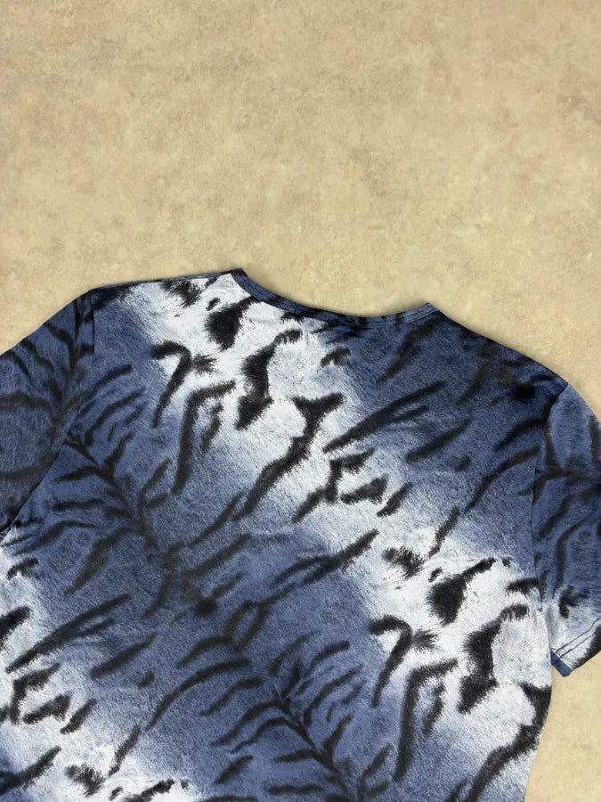 Roberto Cavalli Blue Zebra Savage T-Shirt afqjKYY 5