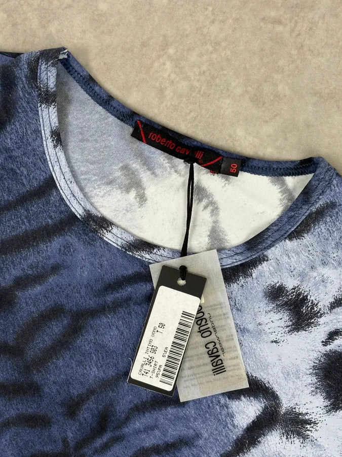 Roberto Cavalli Blue Zebra Savage T-Shirt afqjKYY 7