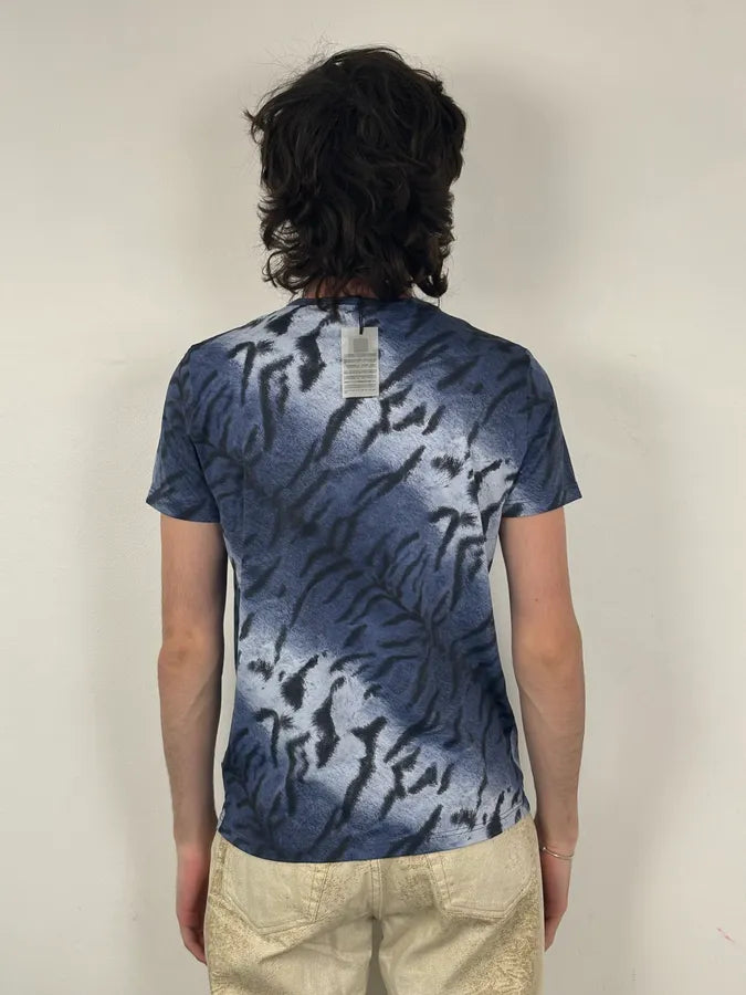 Roberto Cavalli Blue Zebra Savage T-Shirt afqjKYY 2