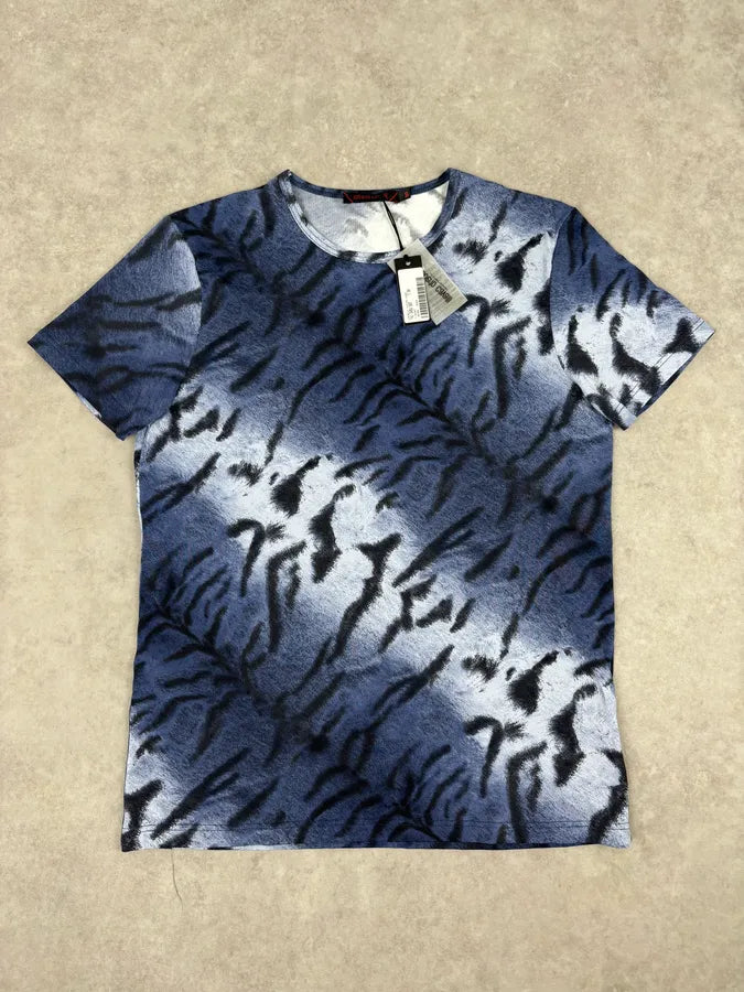 Roberto Cavalli Blue Zebra Savage T-Shirt afqjKYY 0