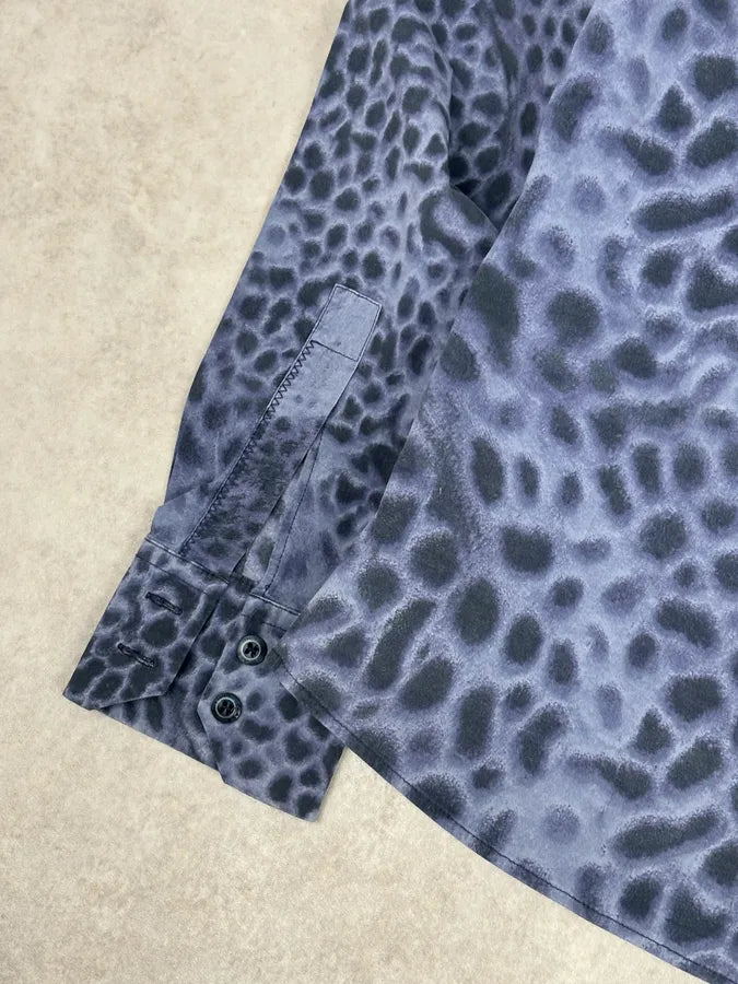 Roberto Cavalli Blue Leopard Obscure Shirt mOUEoNt 8