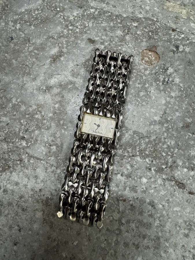 Roberto Cavalli Bones Skeleton Effect Silver Steel Watch (OS) 2