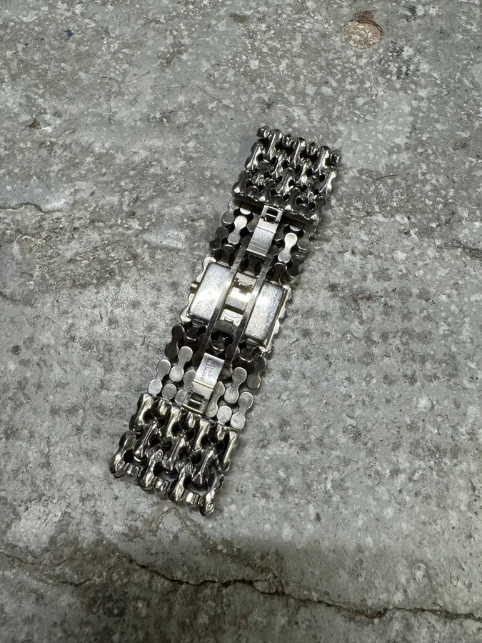 Roberto Cavalli Bones Skeleton Effect Silver Steel Watch (OS) 4