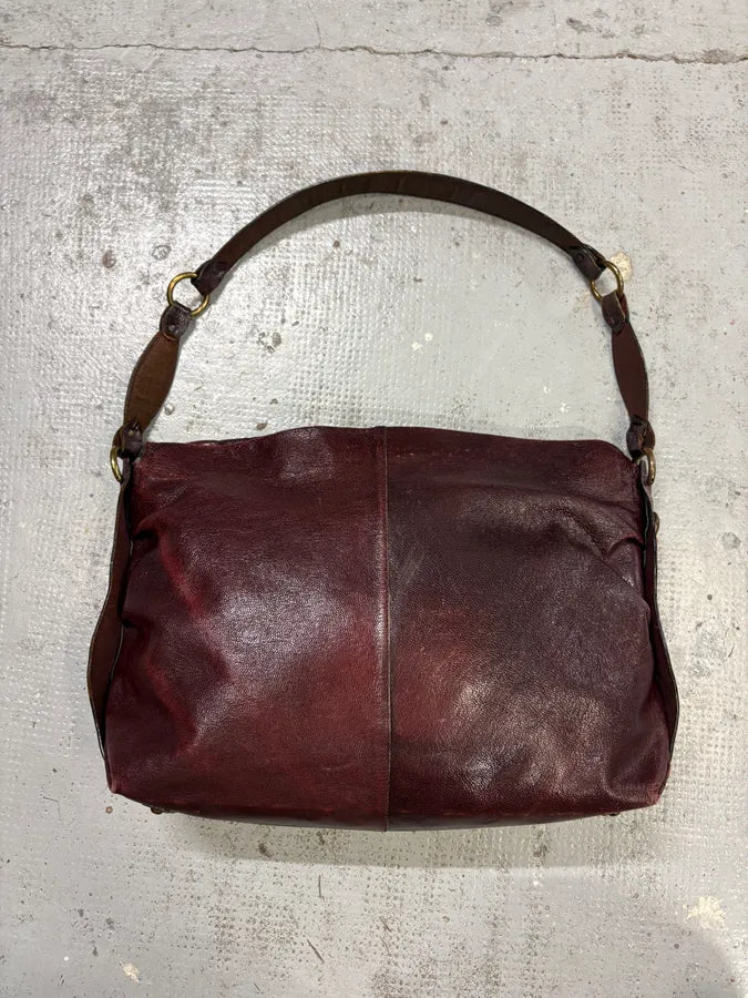 Roberto Cavalli Bordeaux Studded Leather Shoulder Bag cLfoigB 7