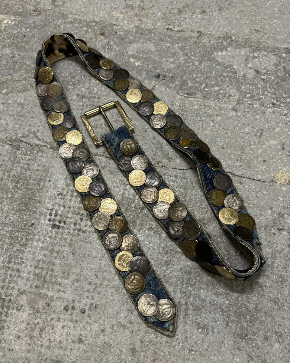 Roberto Cavalli Bronze Money Denim Belt (OS) 0