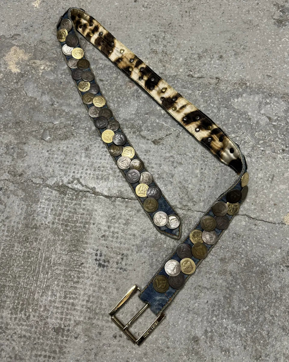 Roberto Cavalli Bronze Money Denim Belt (OS) 2