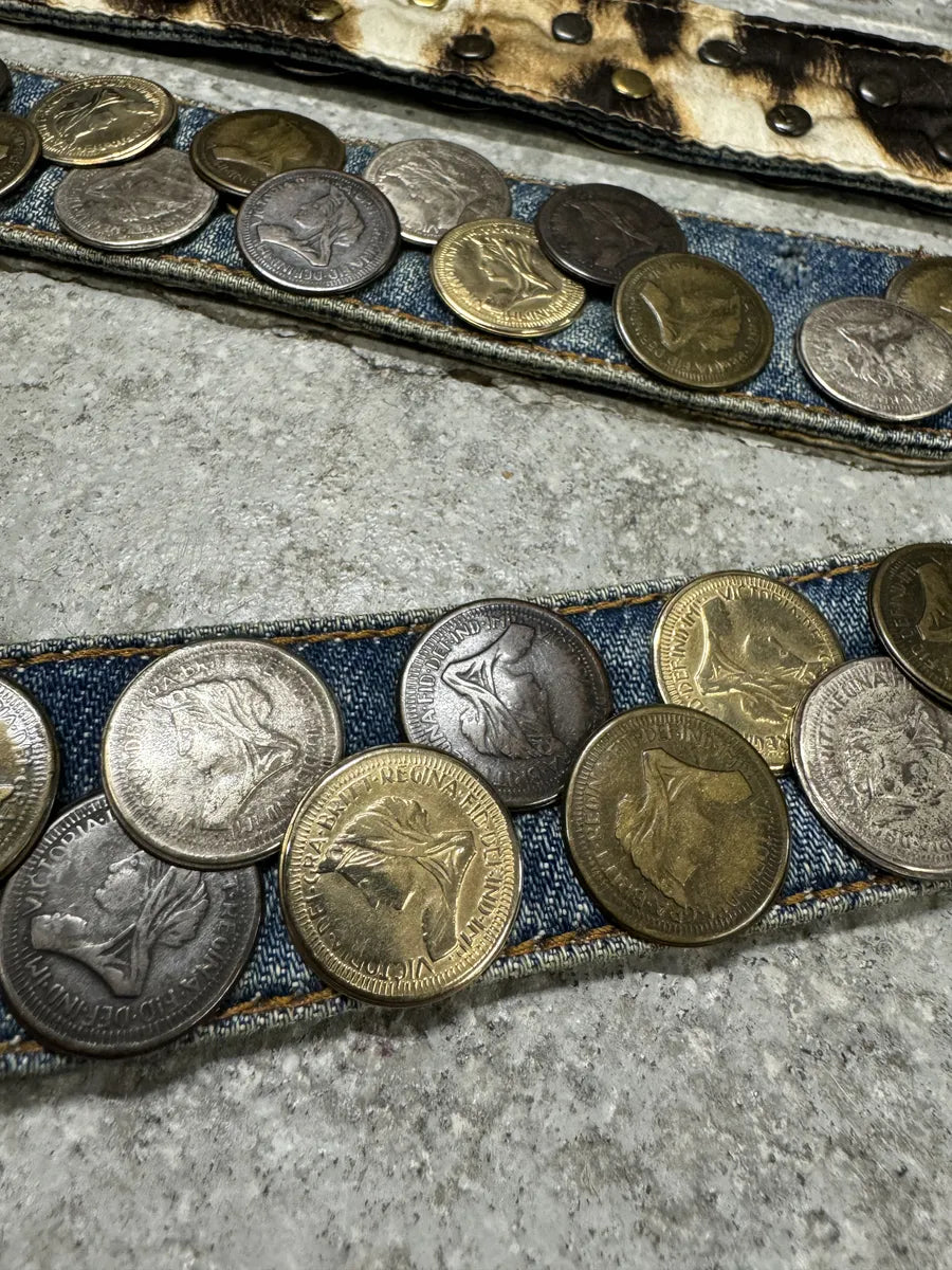 Roberto Cavalli Bronze Money Denim Belt (OS) 6