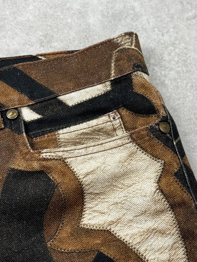 2010s Roberto Cavalli Brown Beige Santiag Pattern Pants yVoTioQ 8